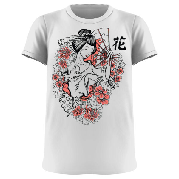 583 - Design with a geisha, flowers and kanji! Thumbnail
